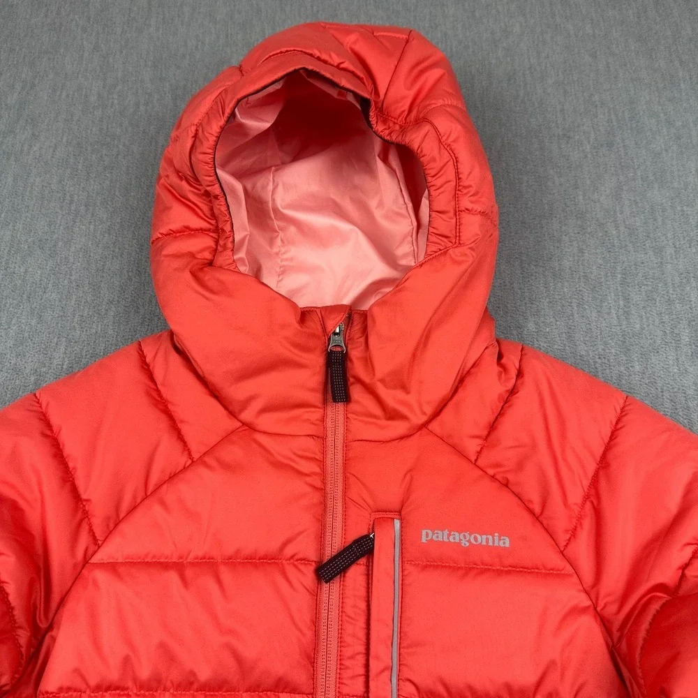 Patagonia Jacket Girls Large Orange Pine Grove Insulated Puffer Ski Quilt Hooded